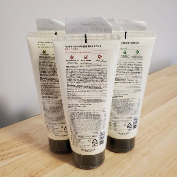 3X The Face Shop Herb Day Master Blending Cleanser, Aloe, Peach & Mung Bean - Picture 5 of 5